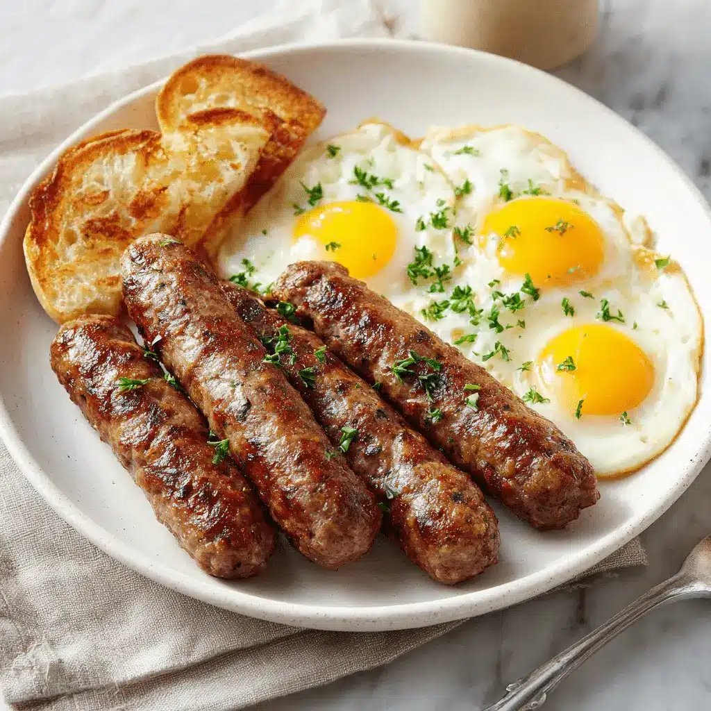 Homemade beef breakfast sausage in cast iron skillet