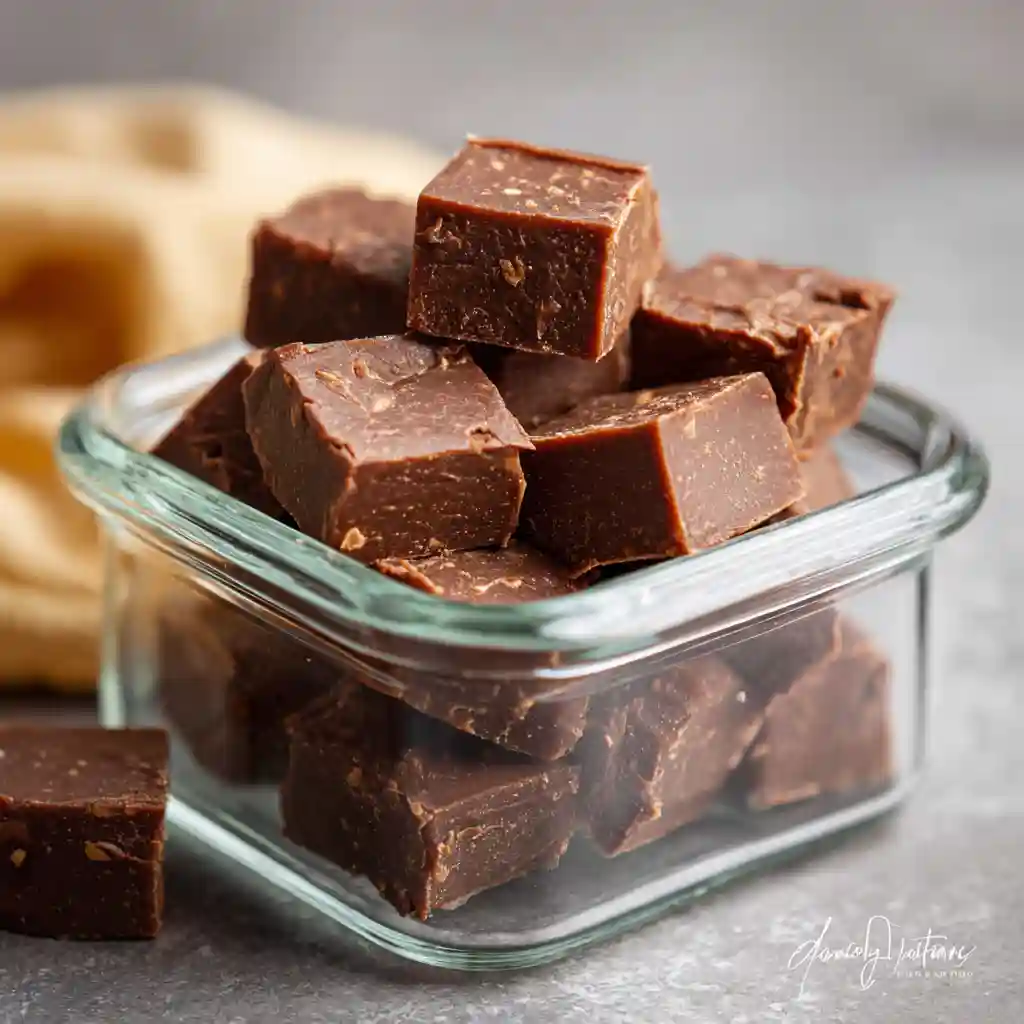storing fudge in container