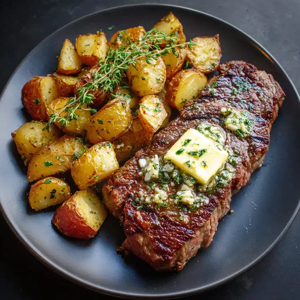 Garlic butter crockpot steak and potatoes