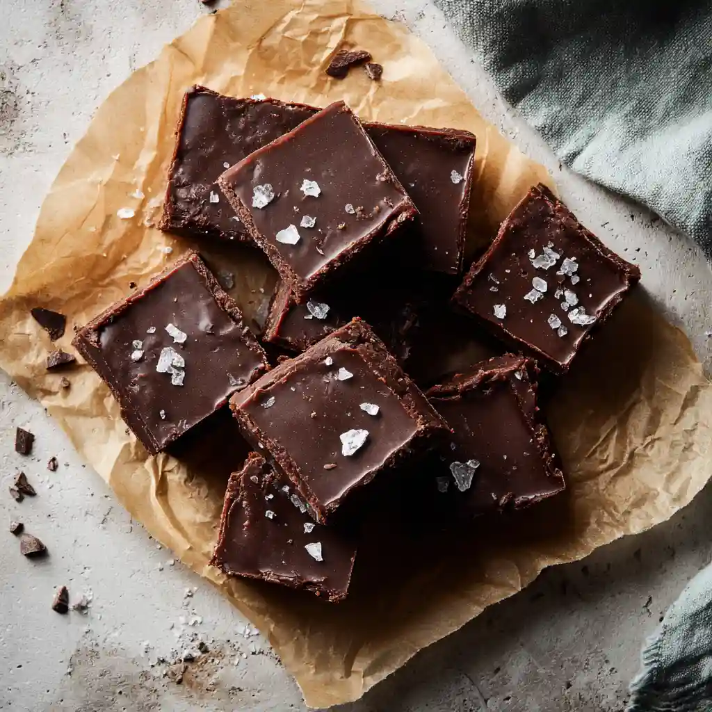 easy fudge recipe on parchment paper