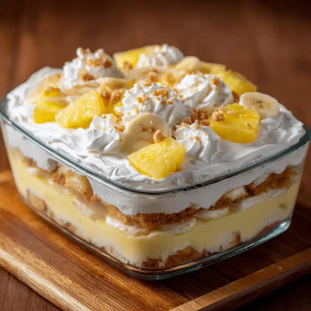 No-bake Twinkie Cake with fruit and whipped cream