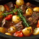 Crockpot steak and potatoes recipe slow-cooked to perfection