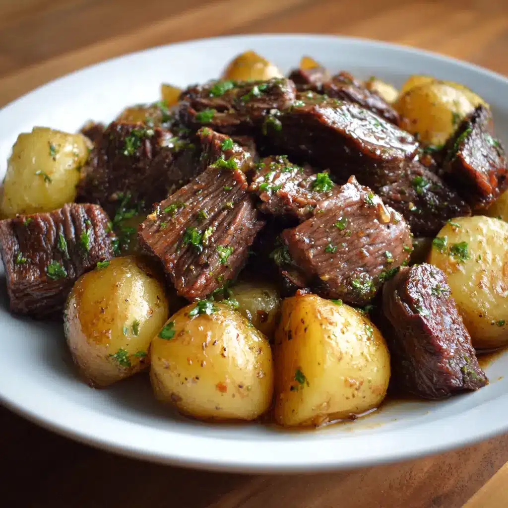 Crockpot steak and potatoes slow-cooked to perfection