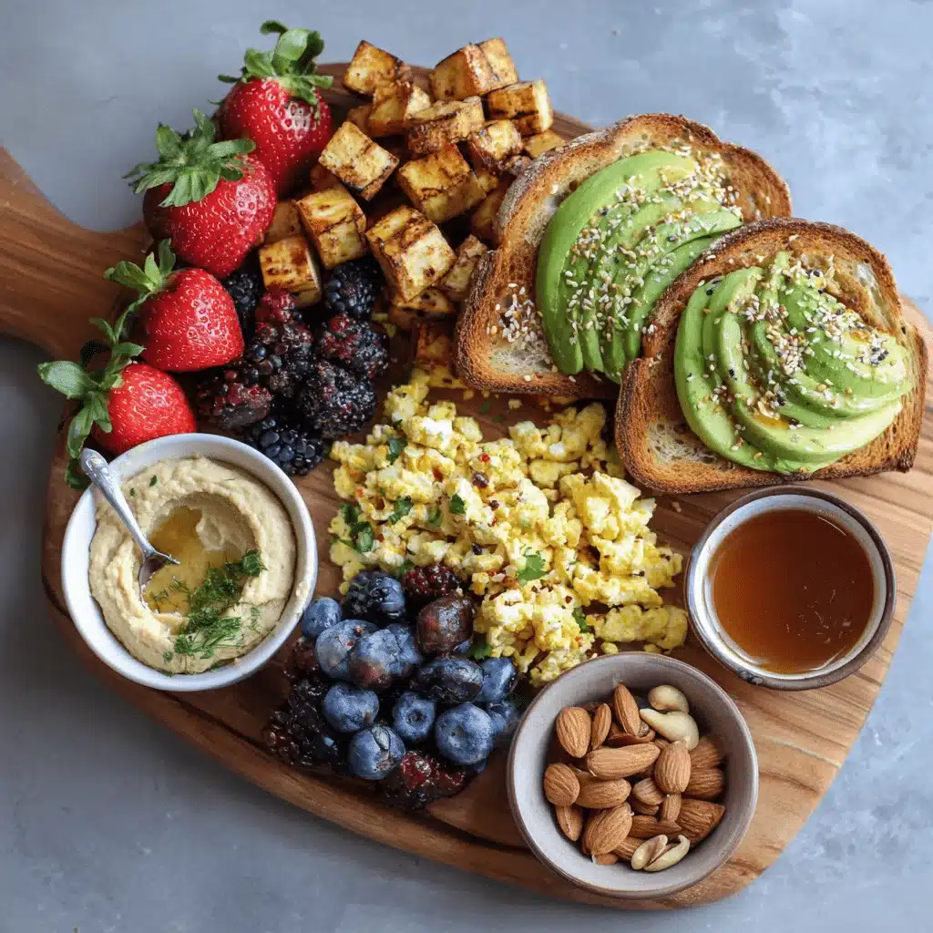 Vegan breakfast board layout