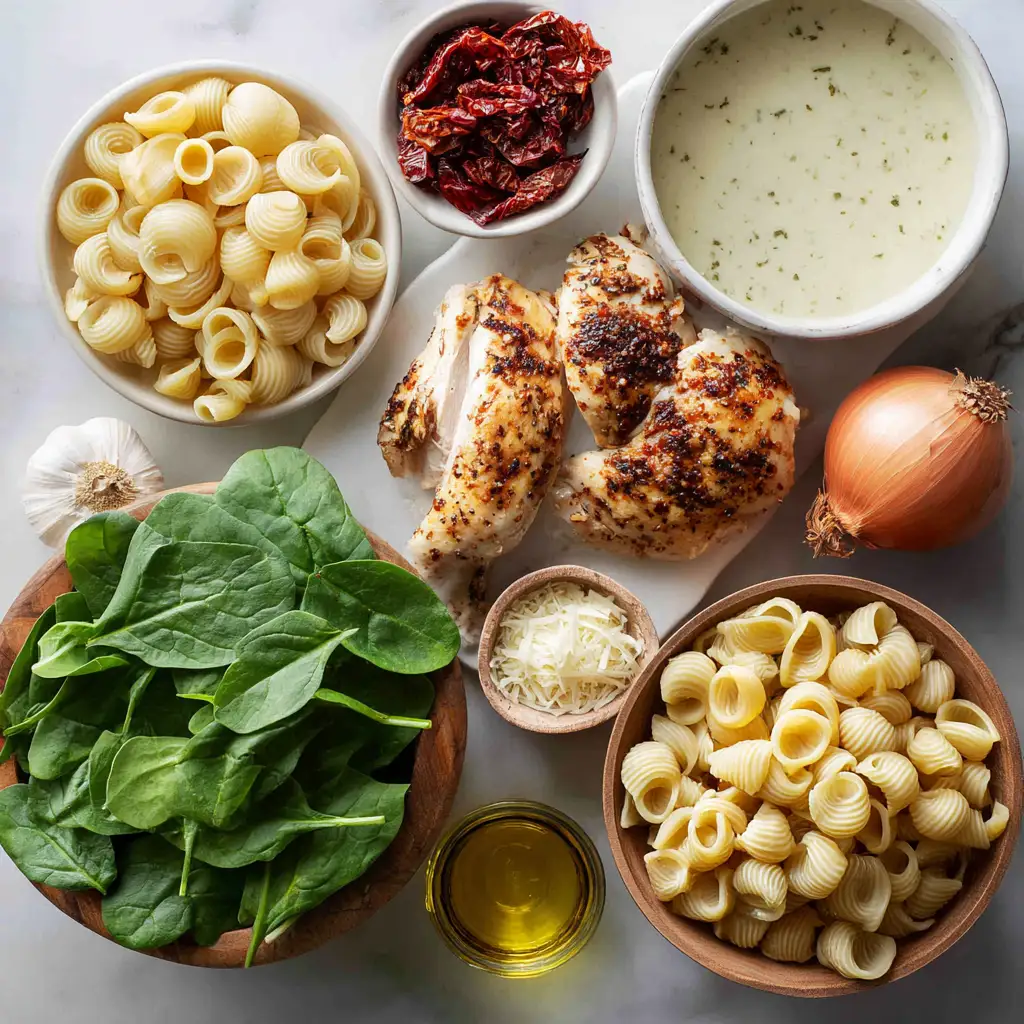 Ingredients for making marry me chicken soup
