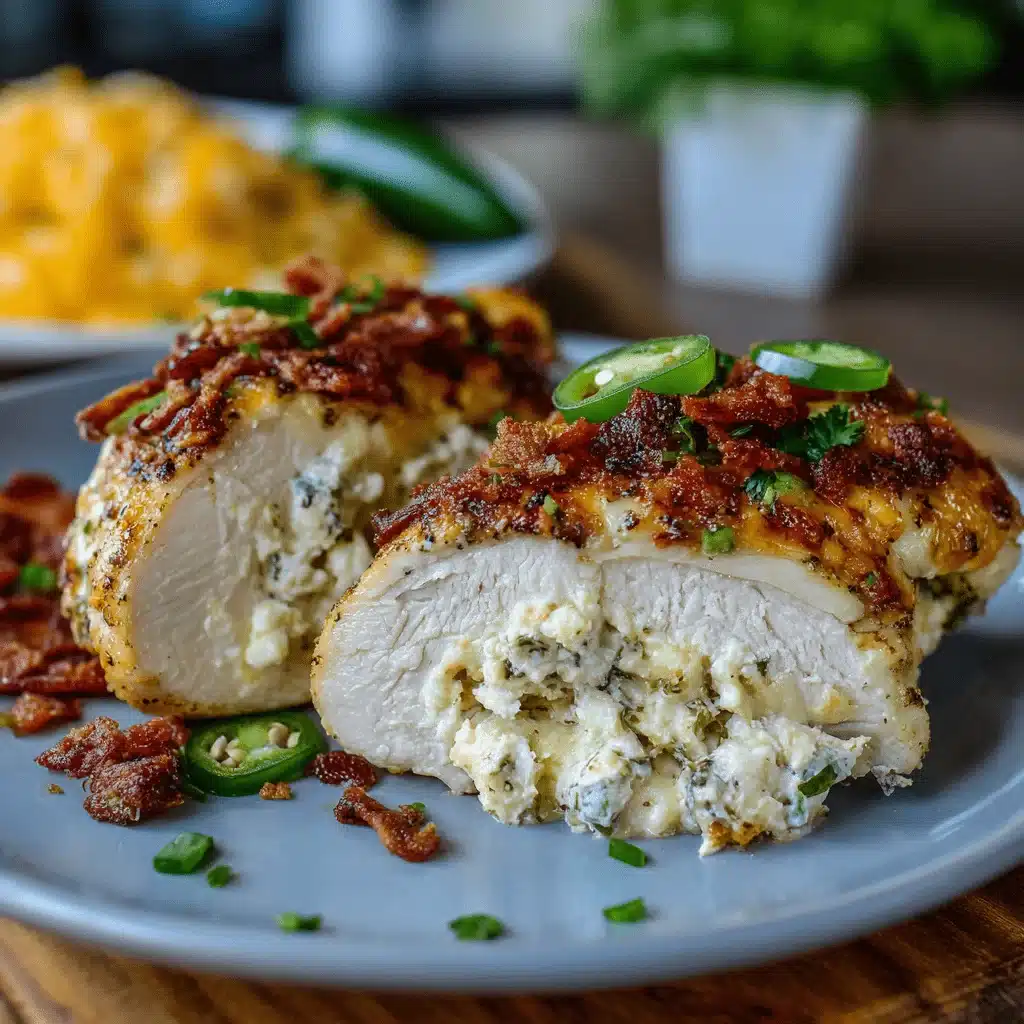 Jalapeno popper stuffed chicken sliced open