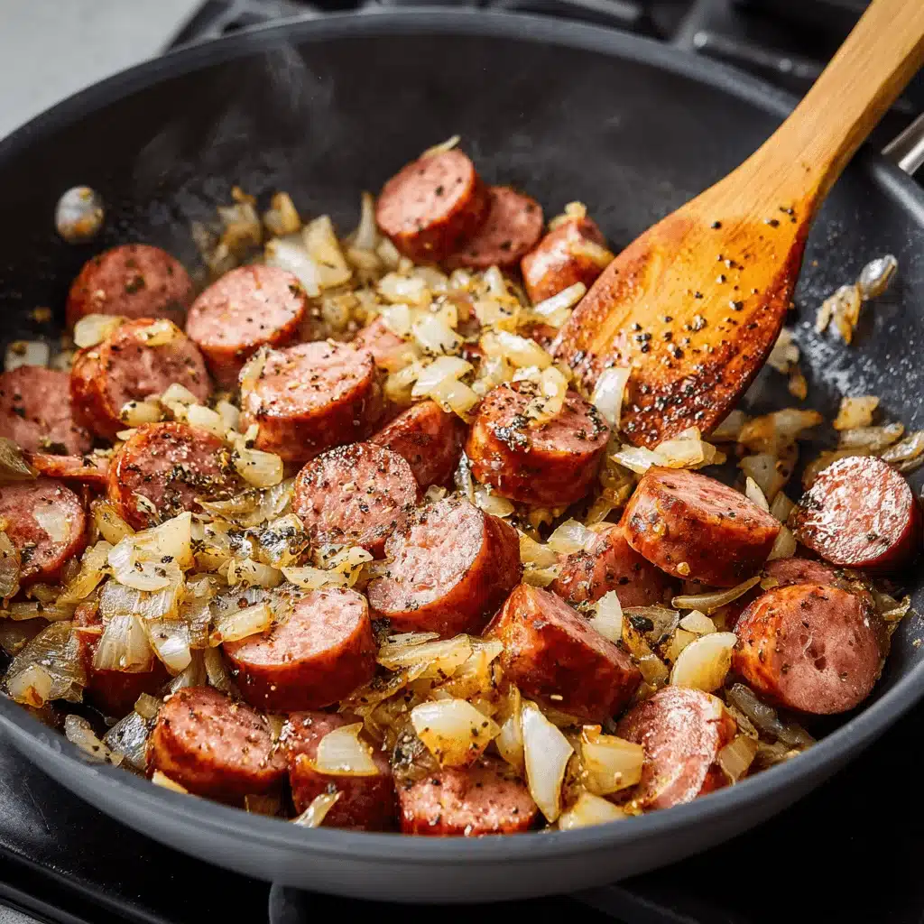 Cooking sausage with aromatics