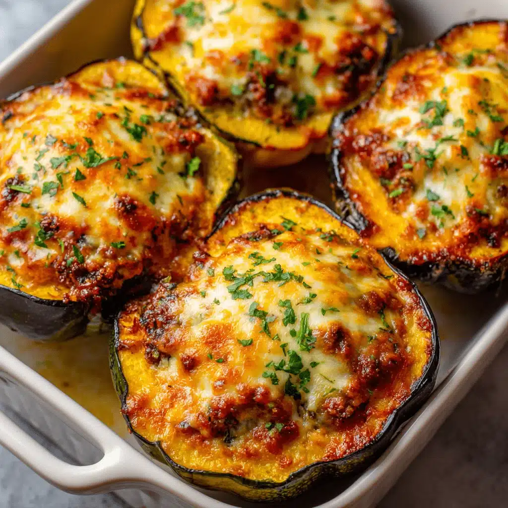 Stuffed acorn squash fresh from oven