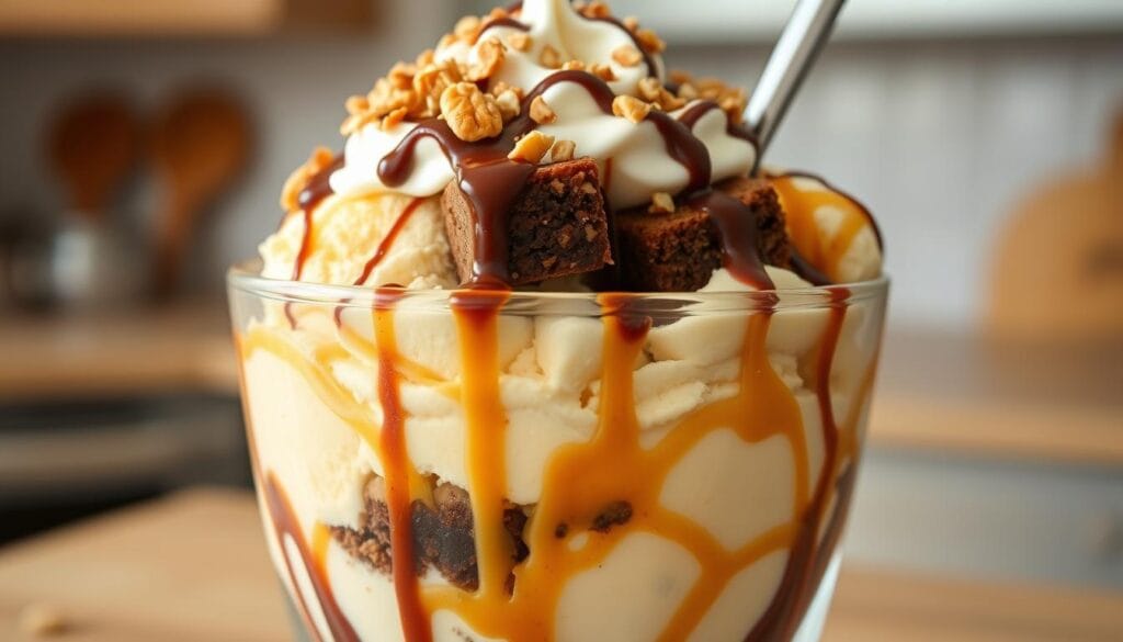 peanut butter brownie boudle cheesecake ice cream