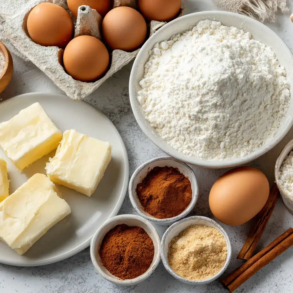 Ingredients for cinnamon roll cheesecake