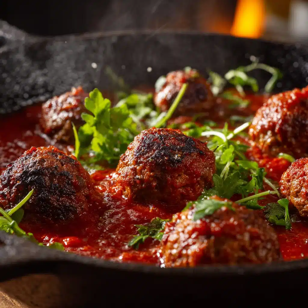 Moroccan lamb meatballs simmering