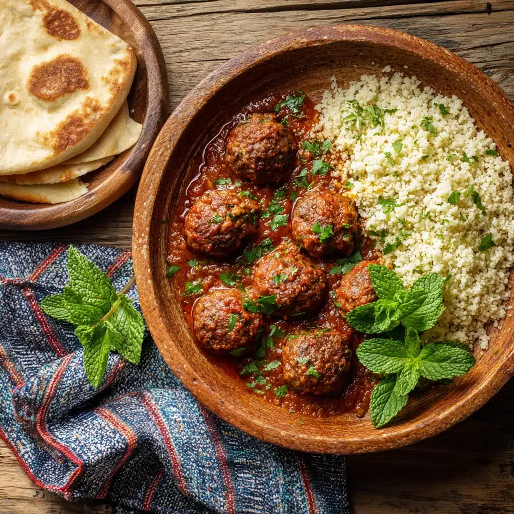 Moroccan meatballs with couscous