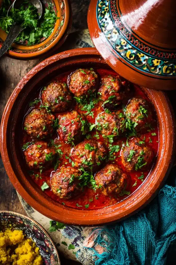 Moroccan lamb meatballs in tagine