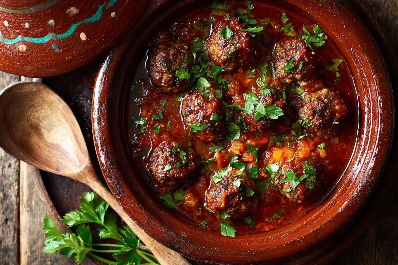 Moroccan lamb meatballs in tagine