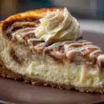 Cinnamon Roll Cheesecake Slice