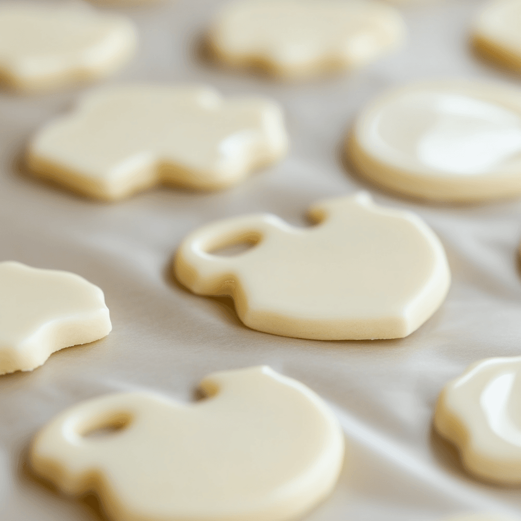 Cut-out Earl Grey cookie dough before baking