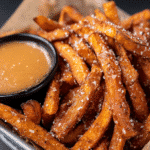 Crispy alexia sweet potato fries air fryer with honey mustard dip