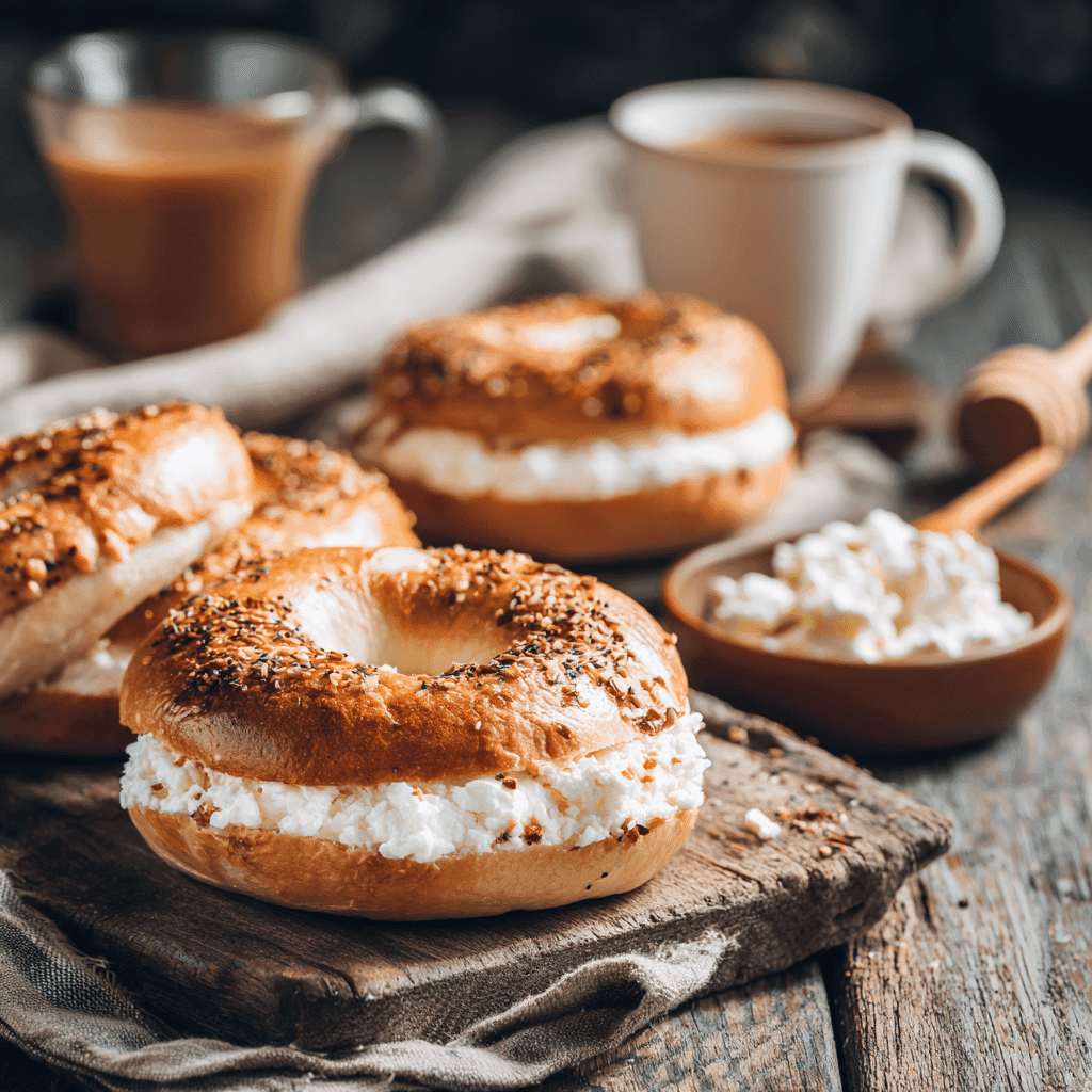 Freshly baked Cottage Cheese Bagels