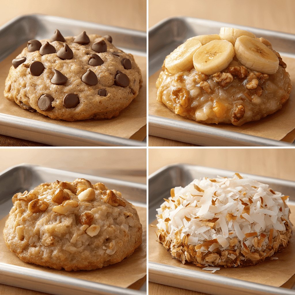Four flavor variations of protein cookies recipes