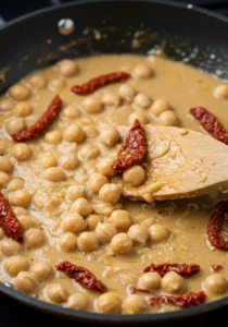 Marry Me Chick Pea sauce simmering in skillet