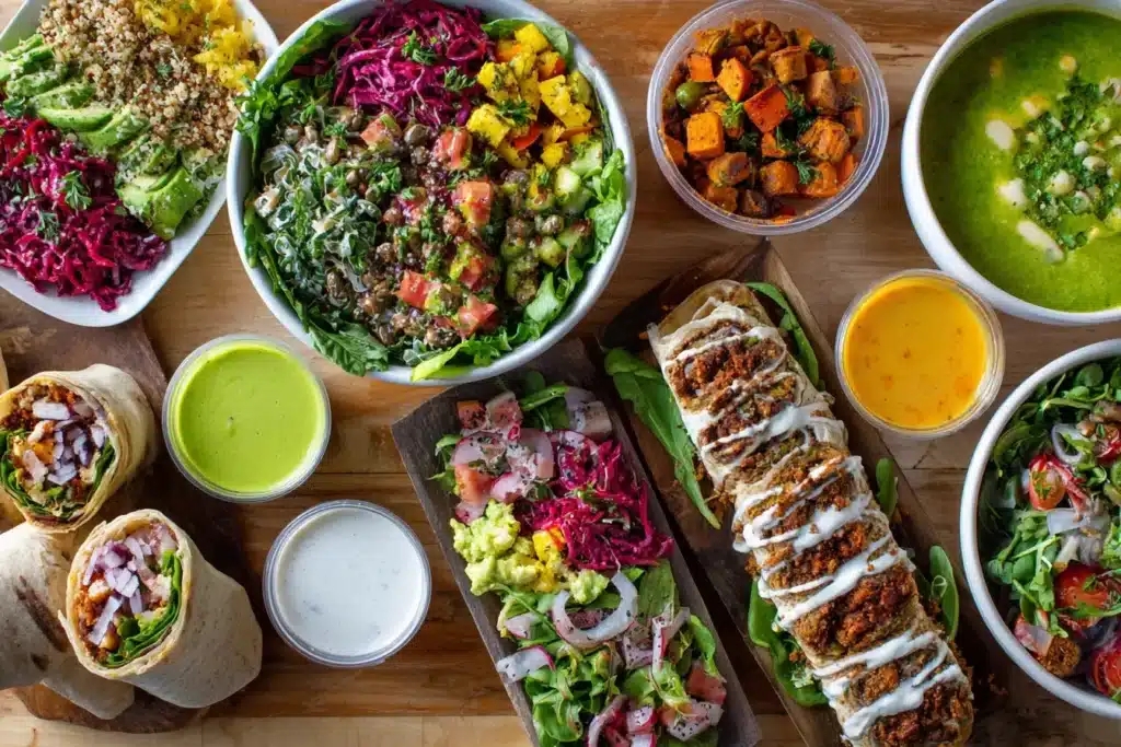 Gluten-free lunch ideas with salads, bowls, wraps, and soups