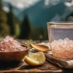 Pink salt detox drink with lemon