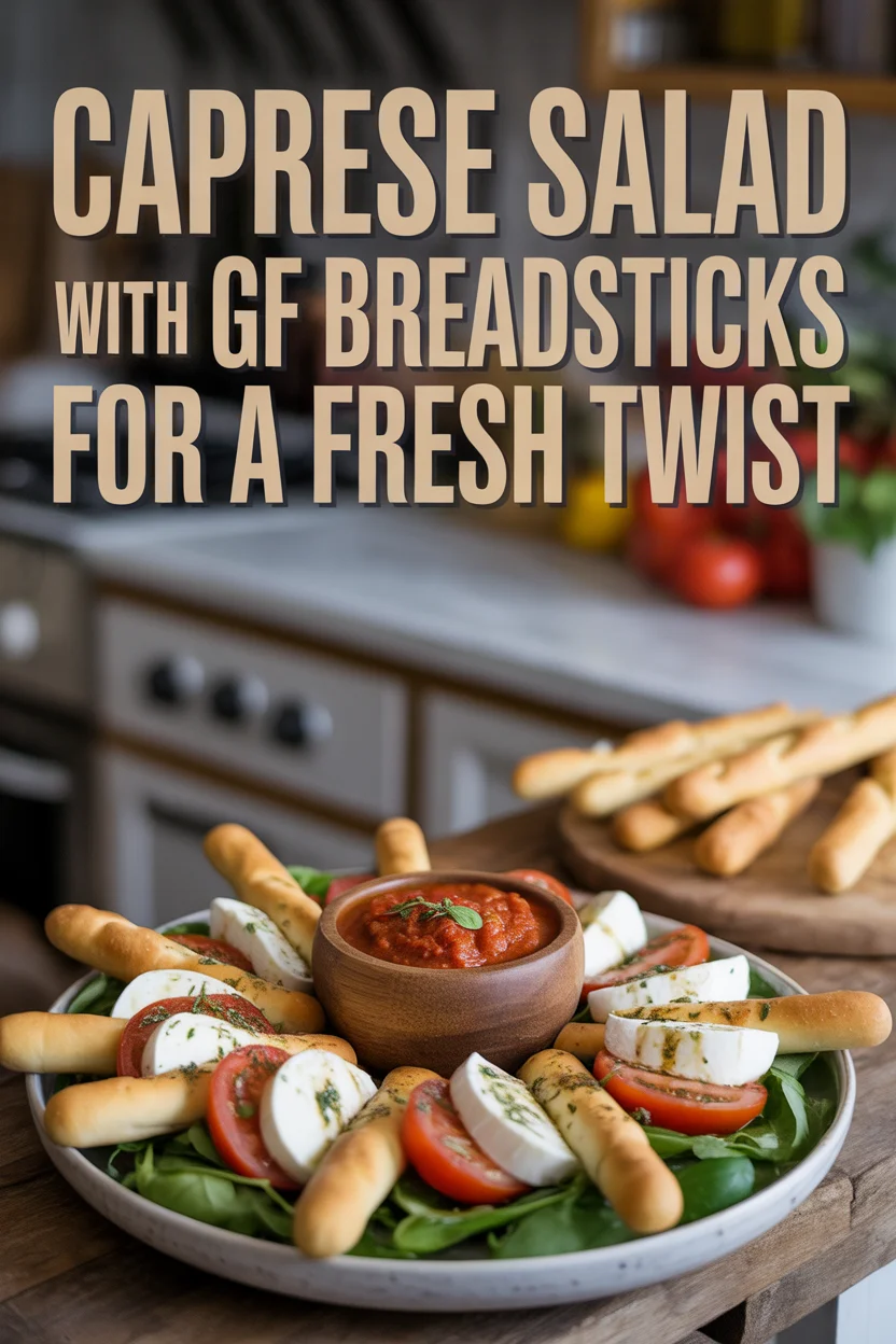 Caprese Salad with GF Breadsticks for a Fresh Twist