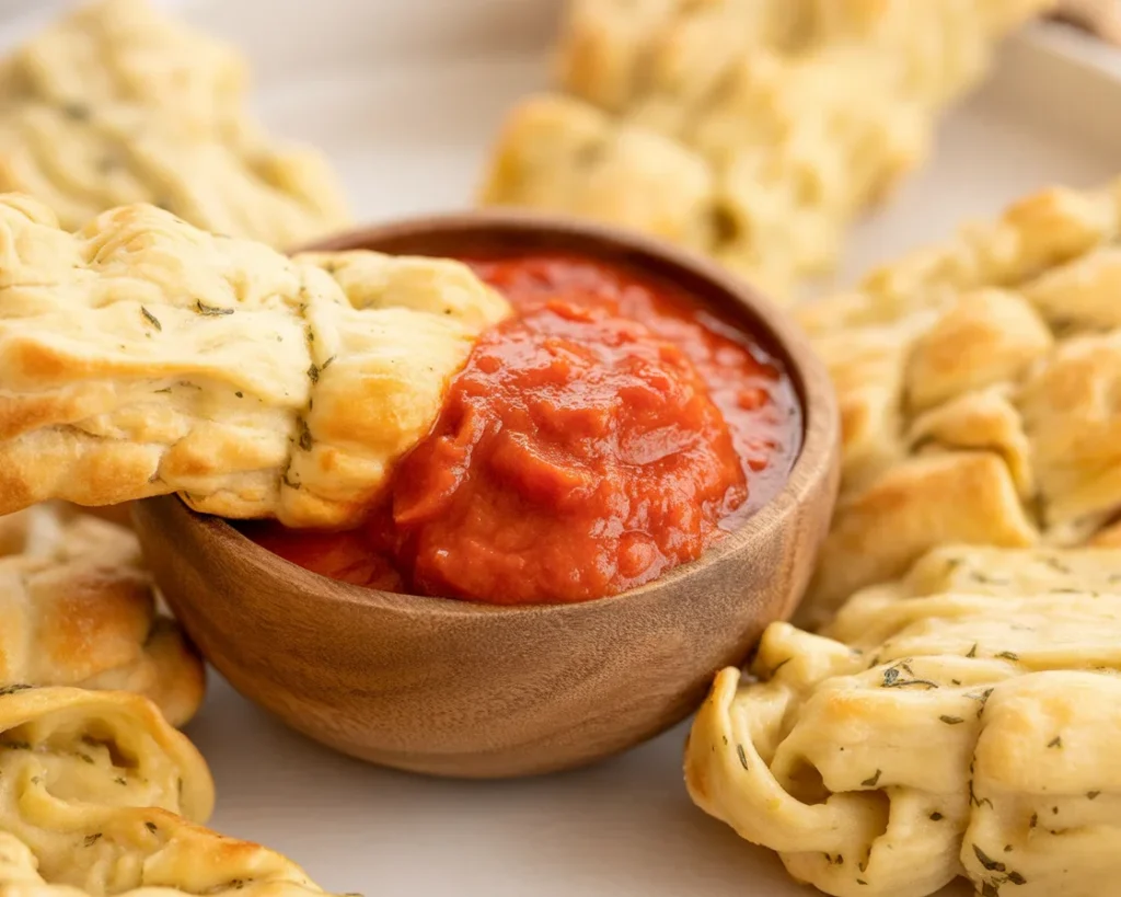 Caprese Salad with gluten-free breadsticks, featuring fresh basil and mozzarella.