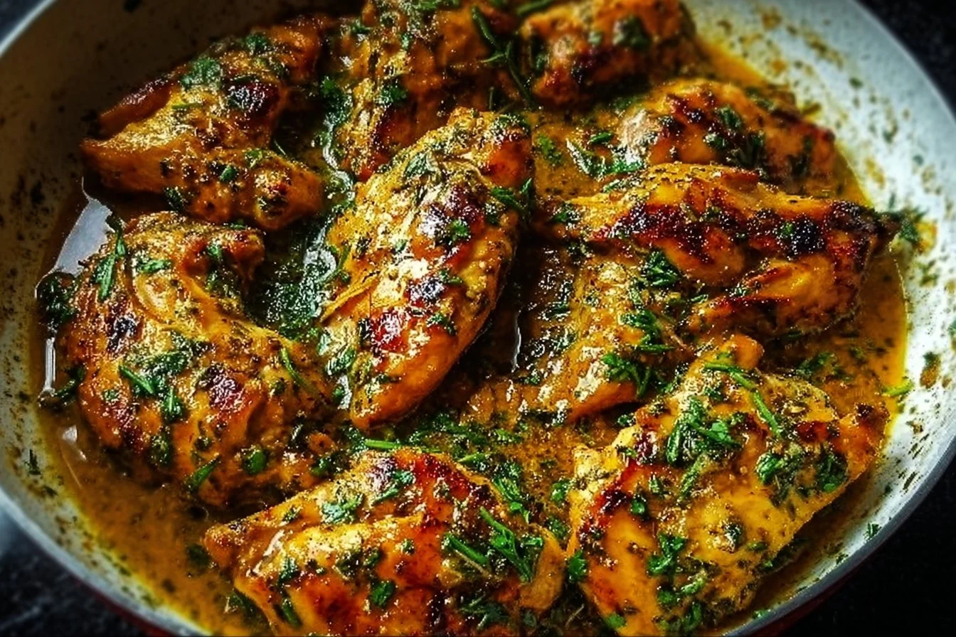 Easy garlic butter chicken cooked to perfection with rich flavors.