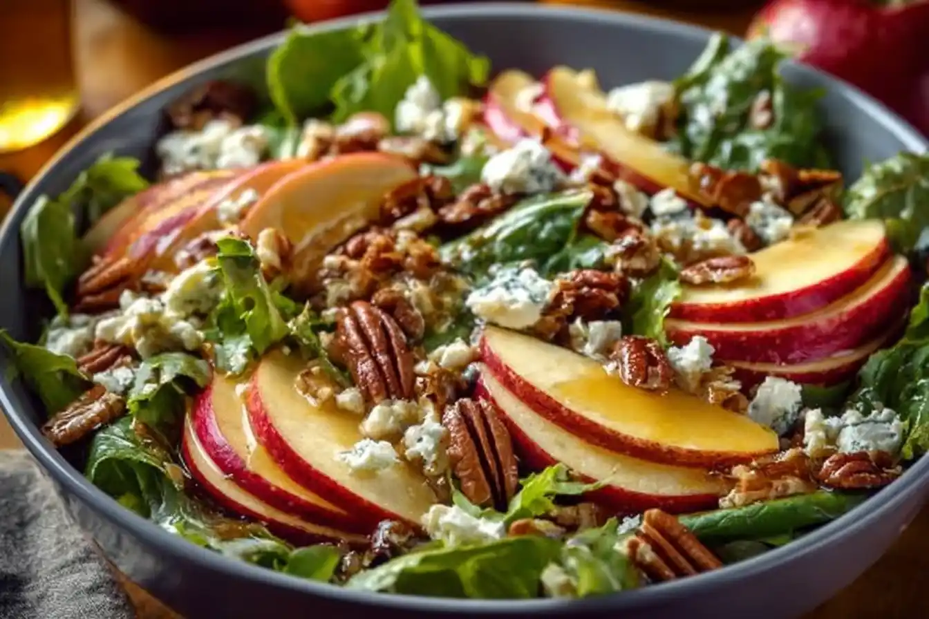 Colorful Autumn Harvest Salad with seasonal veggies and nuts