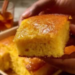 Freshly baked Honey Butter Cornbread served warm with honey drizzle