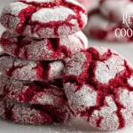 Delicious Red Velvet Crinkle Cookies with a powdered sugar coating