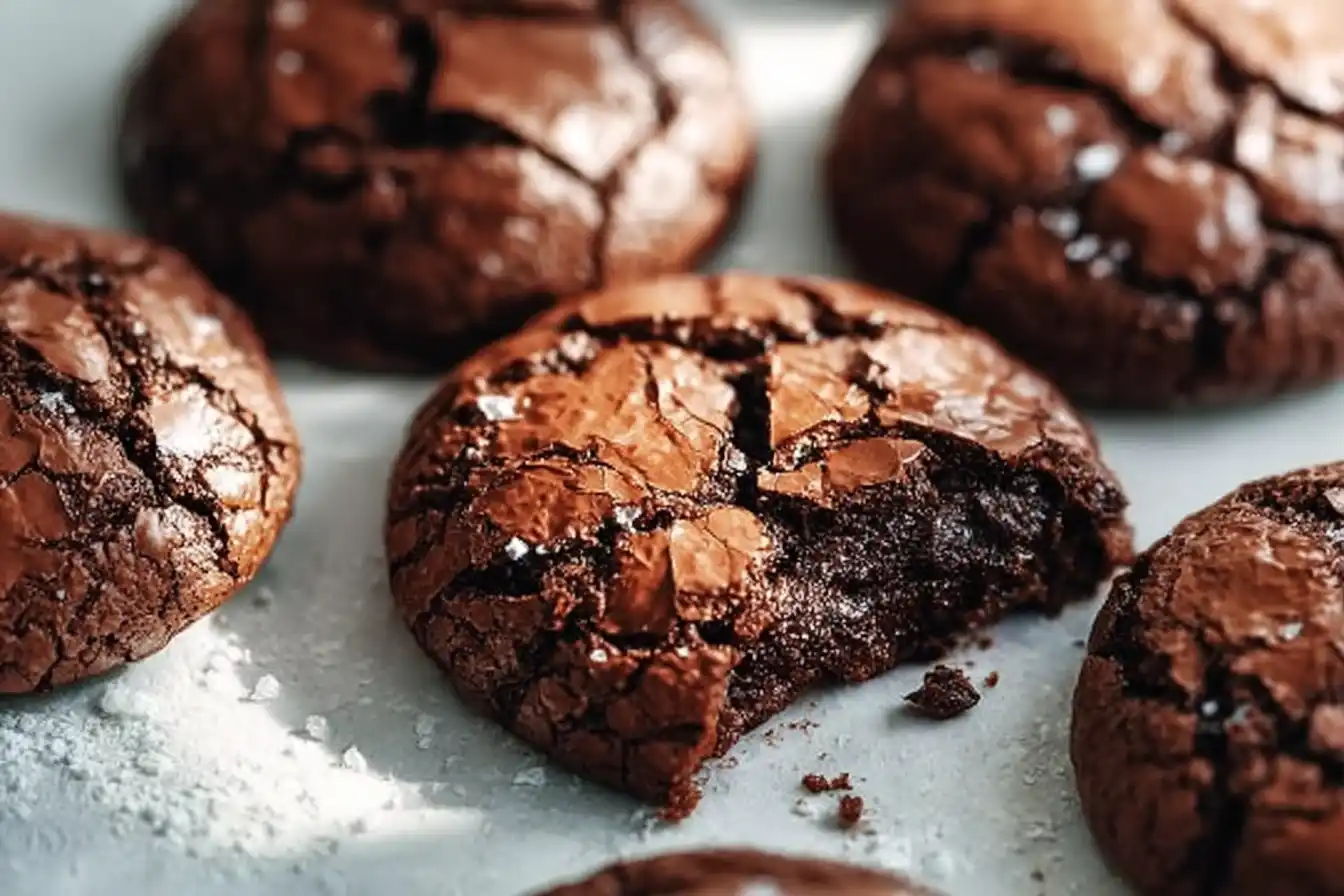 Delicious fudgy chewy brookies served on a plate