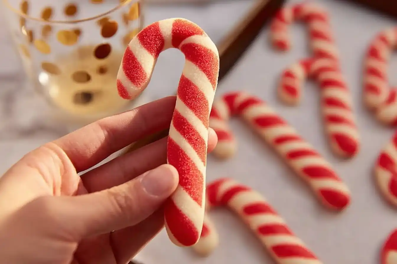 Delicious Candy Cane Cookies decorated for holiday celebrations