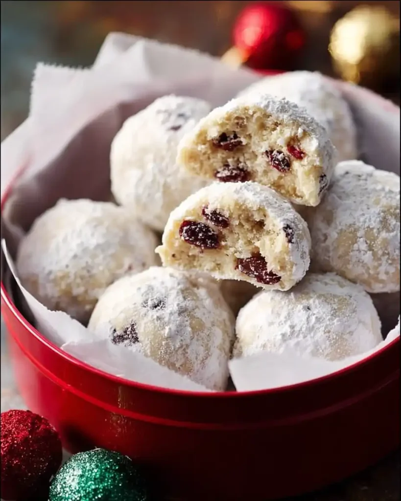 Cranberry Orange Snowball Cookies