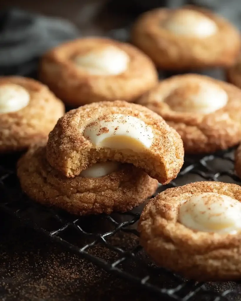 Eggnog Snickerdoodle Thumbprint Cookies