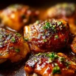 Delicious Honey Garlic Chicken Thighs with a sweet and savory glaze