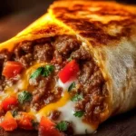 Taco Bell Beefy Melt Burrito with cheese and beef filling