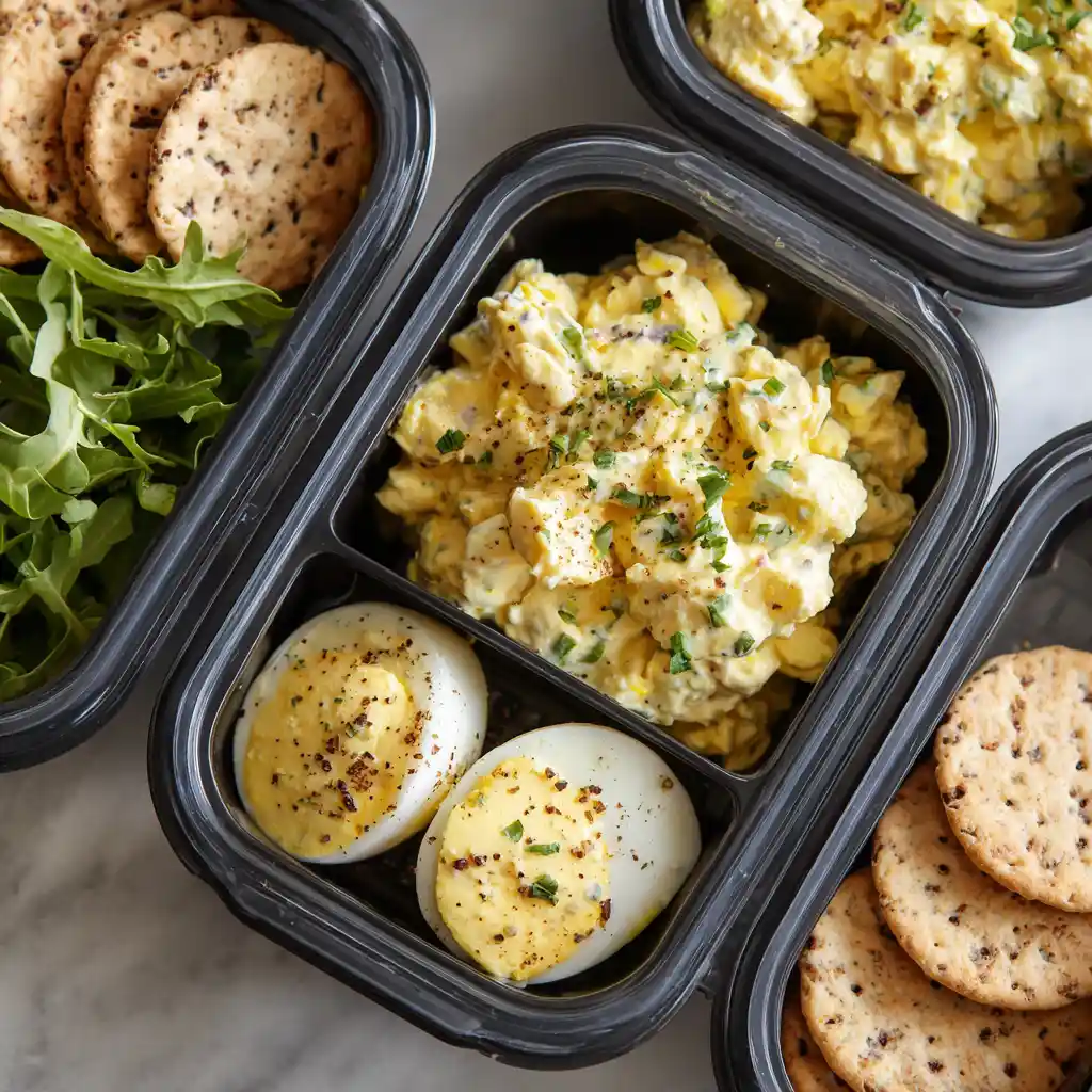 Meal prep egg salad in lunchbox