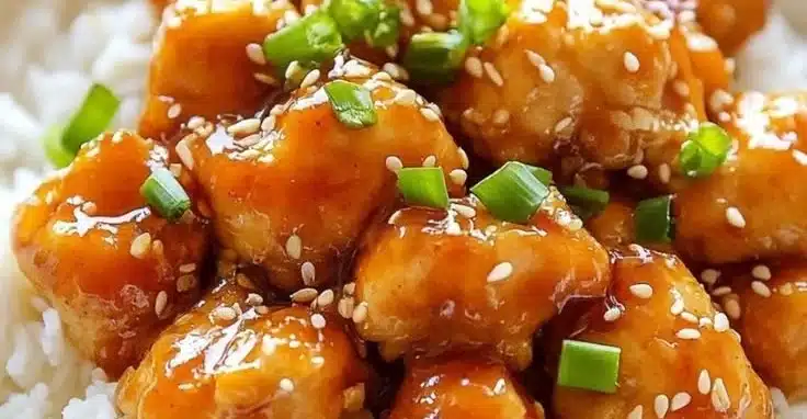 Plate of simple honey garlic chicken with vegetables and rice