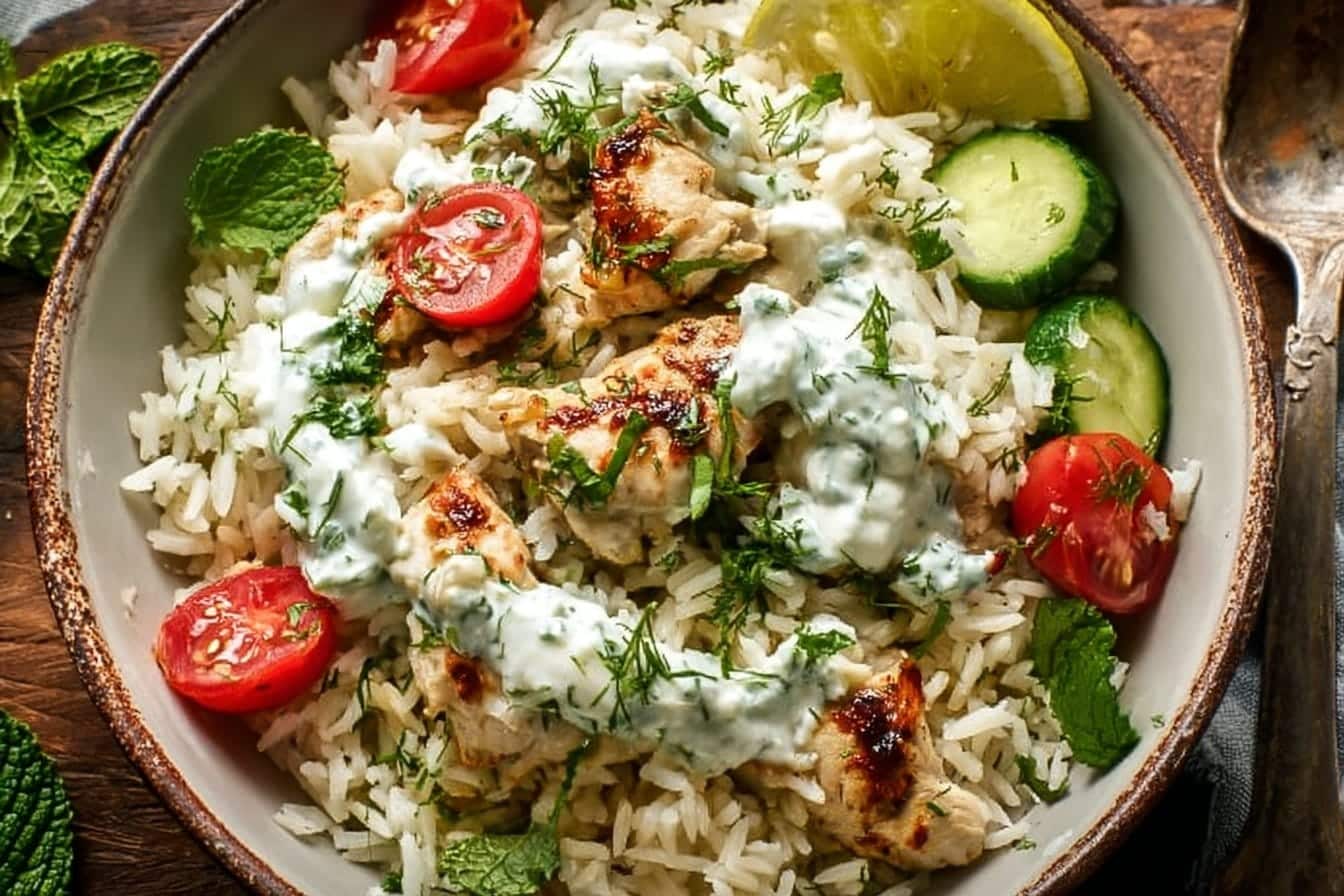 Dump-and-Bake Chicken Tzatziki with Rice Recipe