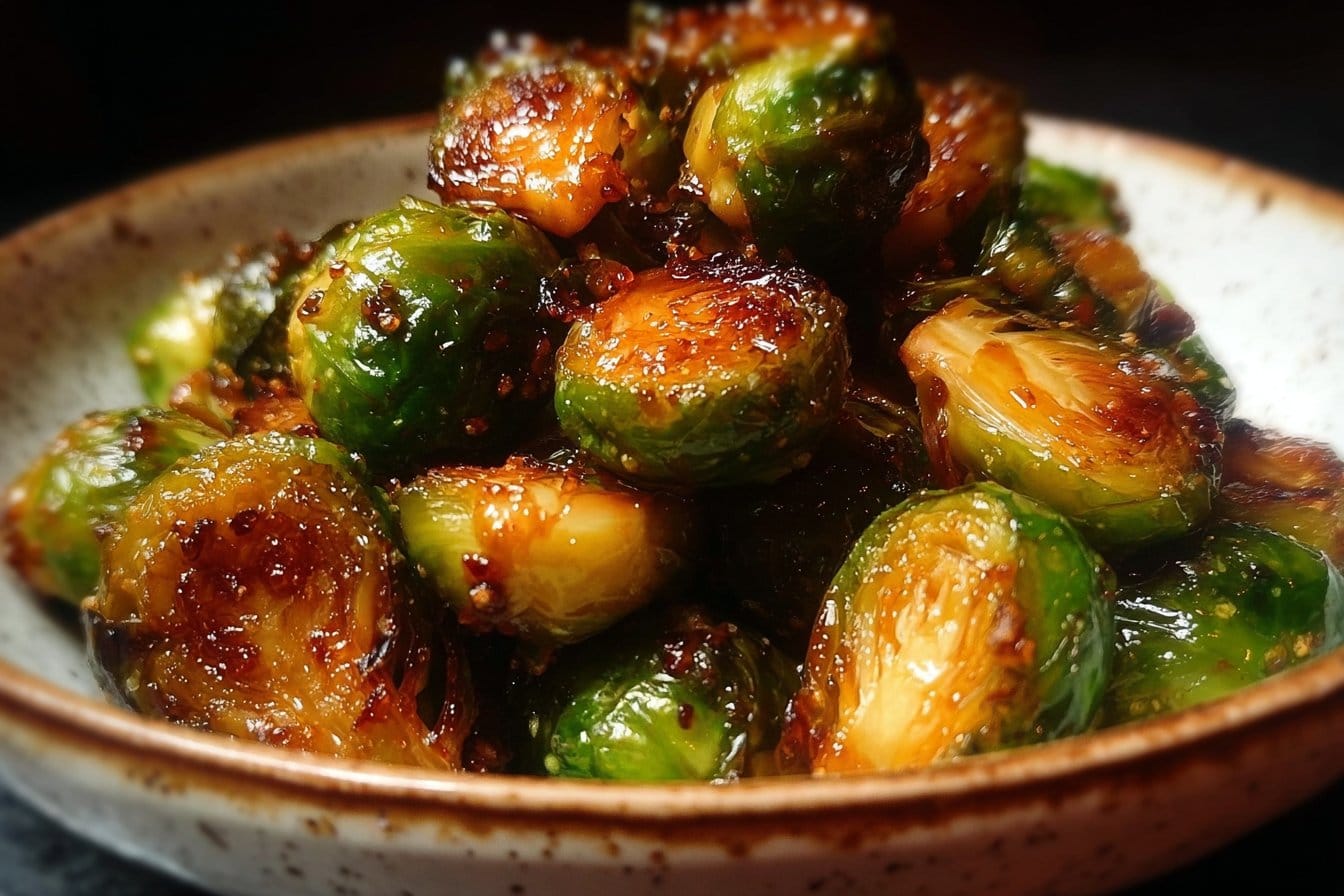 Orange Maple Glazed Brussels Sprouts