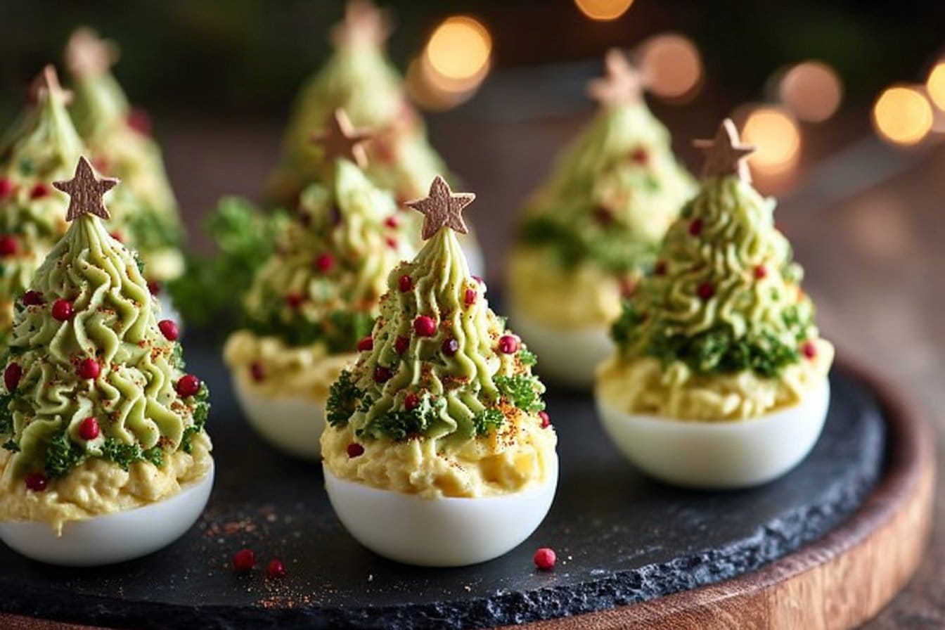 Deviled Egg Christmas Trees