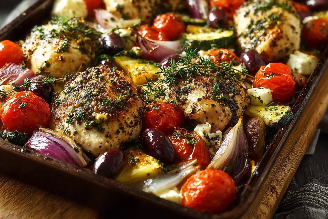 Sheet Pan Greek Chicken & Veggies