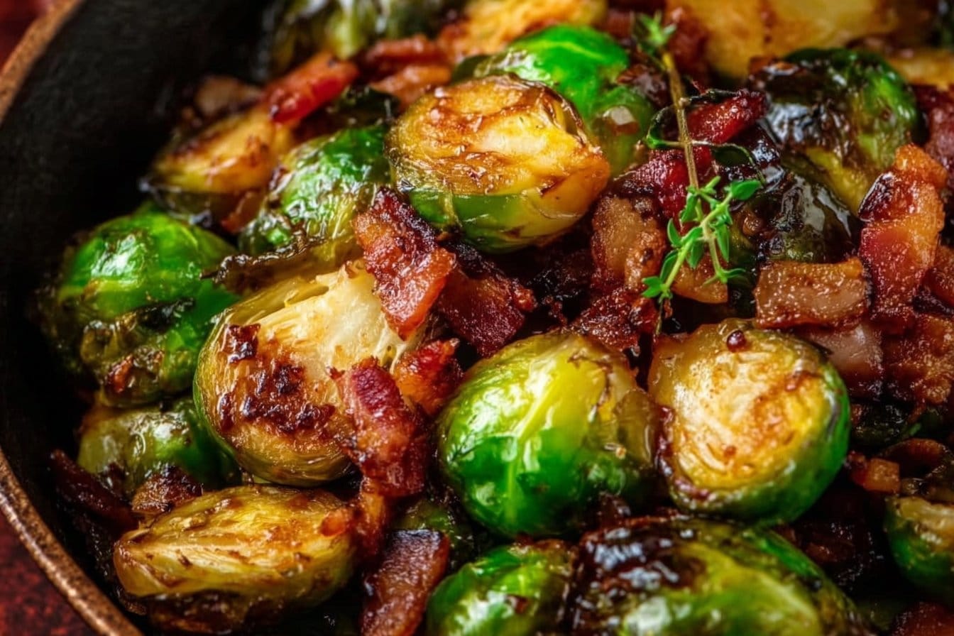 Roasted Brussels Sprouts Bacon Balsamic