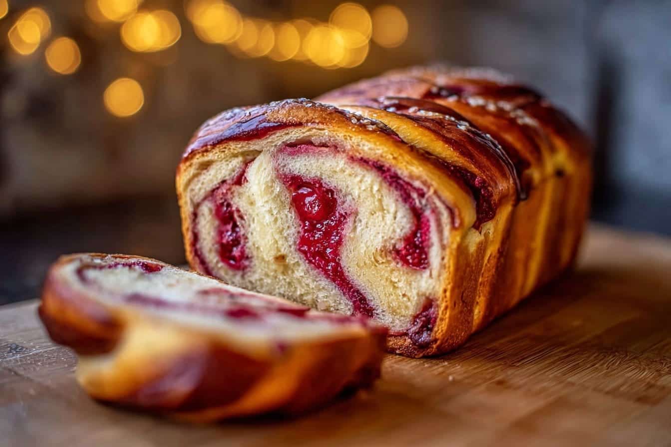 Raspberry Swirl Brioche Loaf