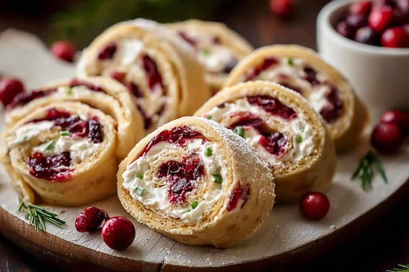 Festive Christmas Cranberry Roll Ups