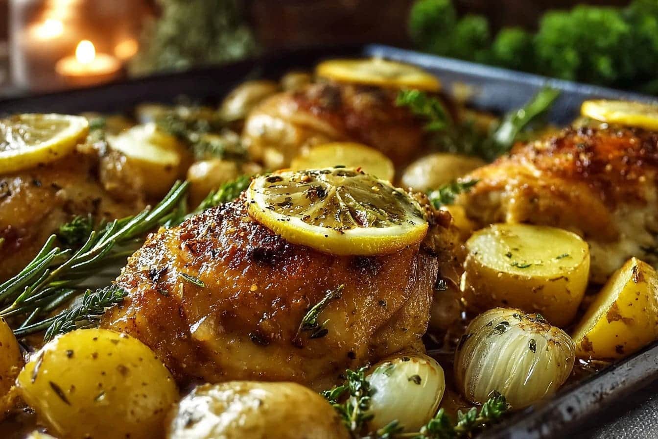 1-Pan Lemon Garlic Sheet Pan Chicken