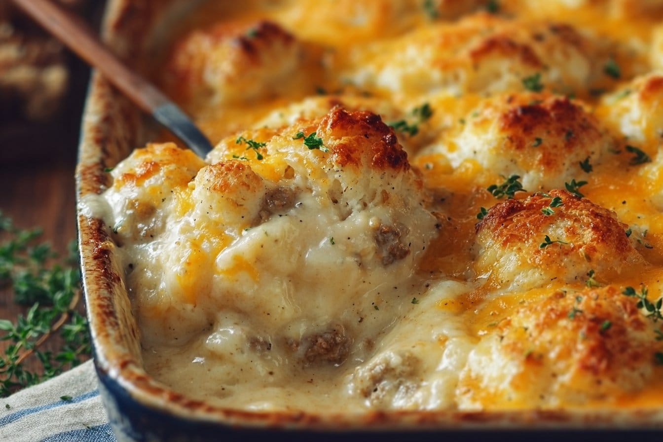 Biscuits and Gravy Casserole – Easy Cracker Barrel Copycat