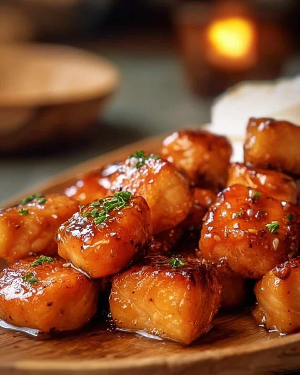 Air Fryer Honey Garlic Salmon Bites